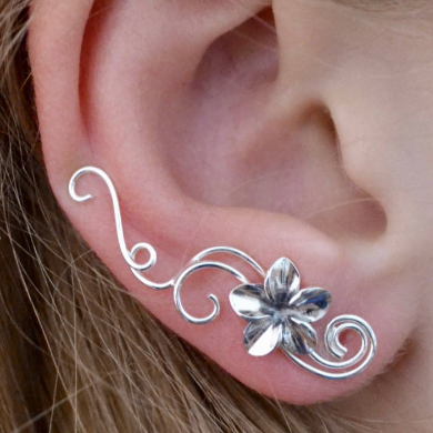 Victorian with Plumeria - Ear Climber - EP21-PLM