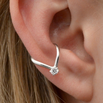 Chevron with CZ - Ear Cuff - EC326