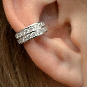 Double Row Channel CZ - Ear Cuff - EC332