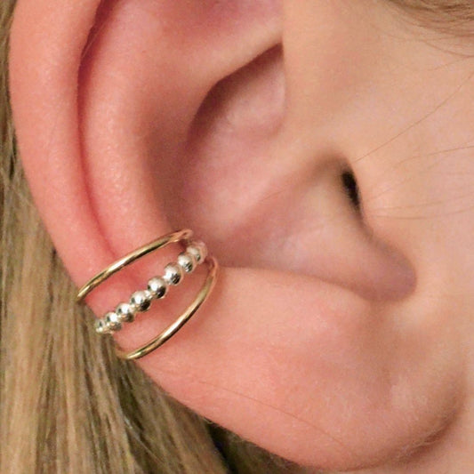 Triple with Bead - Ear Cuff - EC317