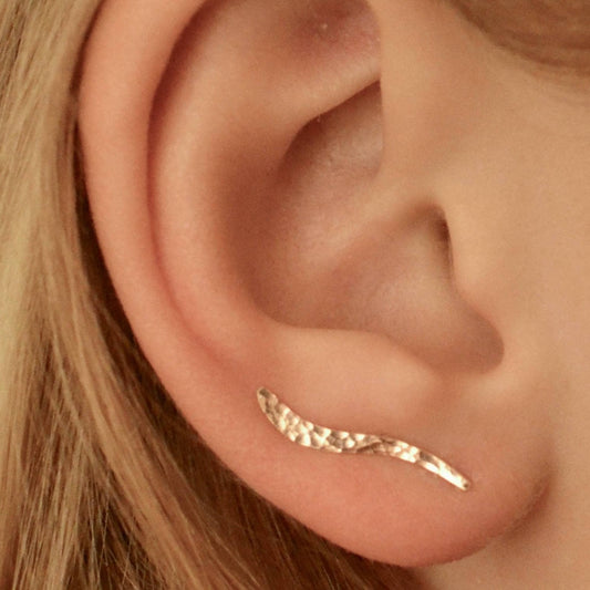 Wave Mini Hammered - Ear Climber - EP04-MN GF