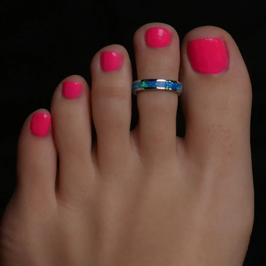 4mm Channel Pink Opal - Toe Ring - TR69-P