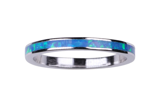 2mm Channel Blue Opal - Thumb Ring - TH68-B