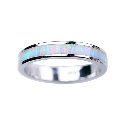 4mm Channel White Opal - Midi Ring - TR69-W