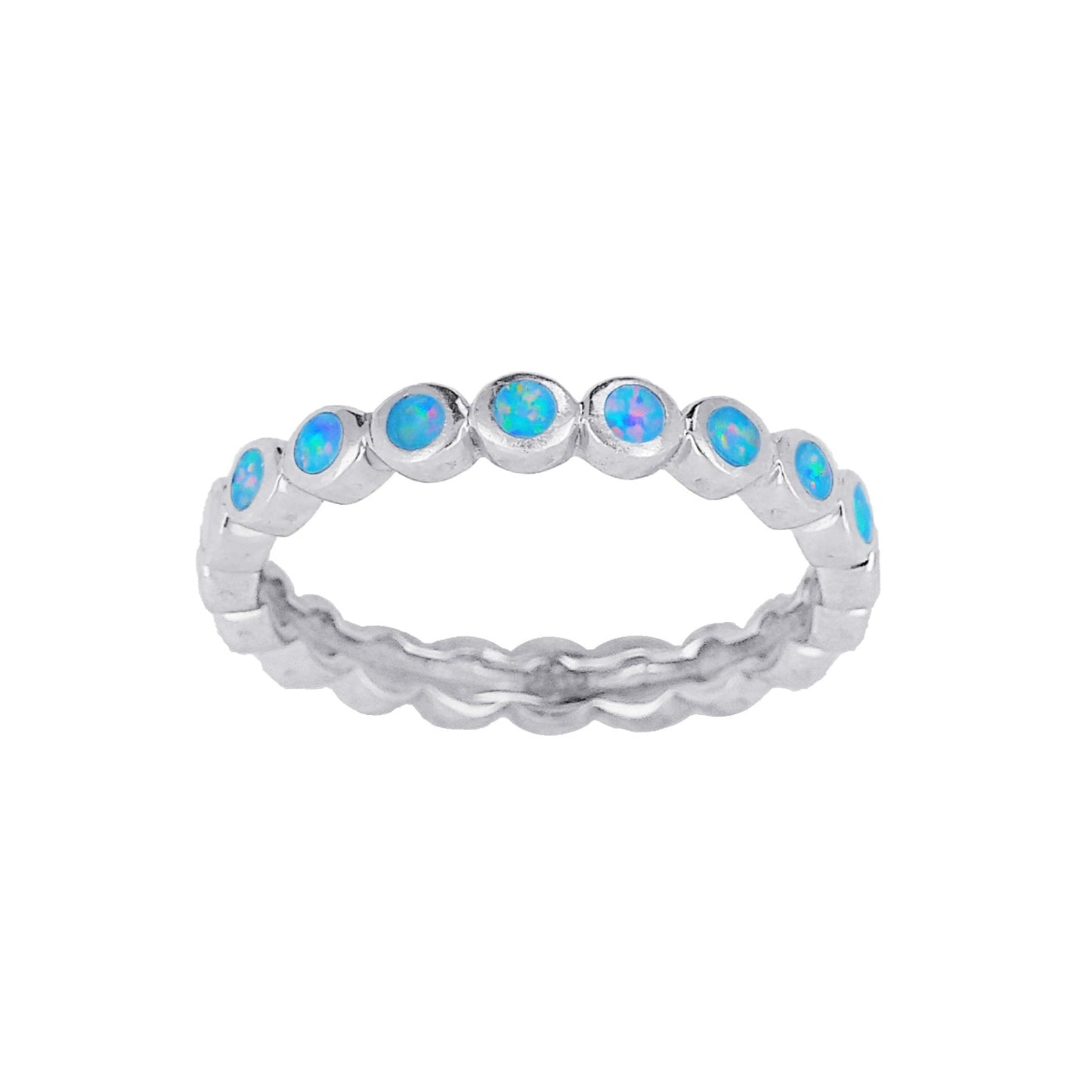 Blue Opal Dots - Toe Ring - TR71-B