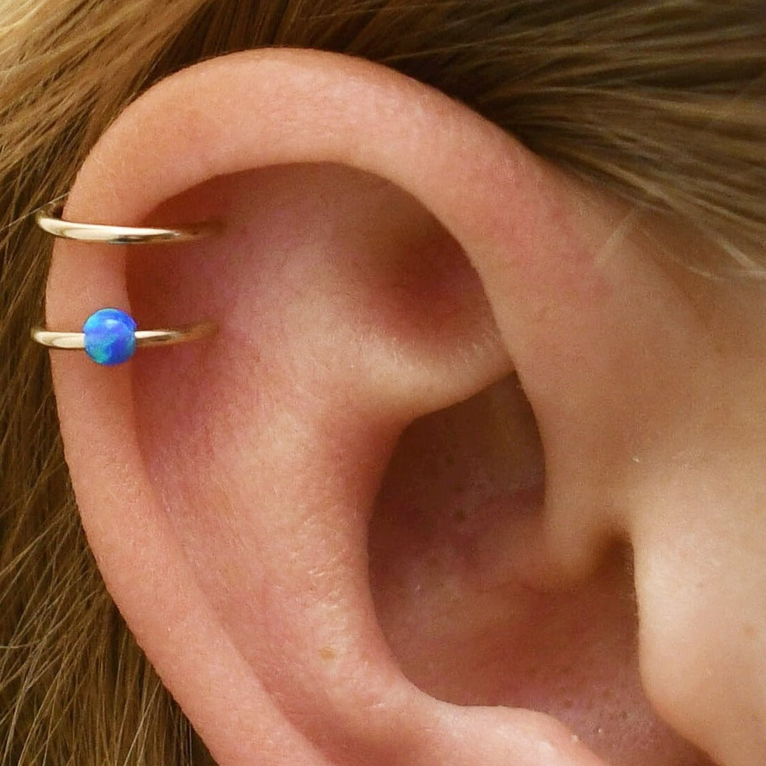 Double Wire w/Opal - Cartilage Ear Cuff - EC647 – Chapman Jewelry