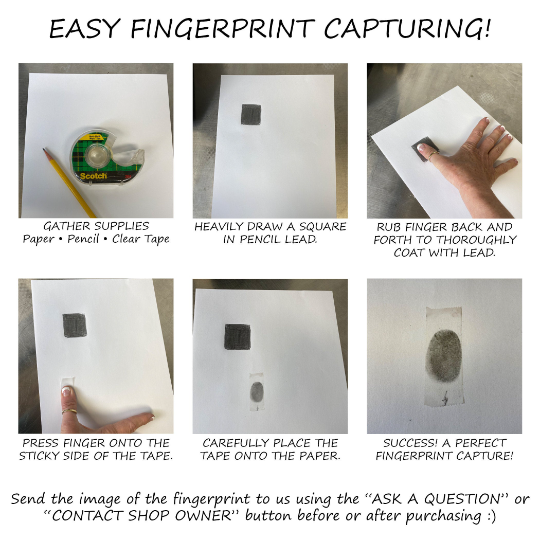 Fingerprint with Handwriting Necklace - Custom Engraving