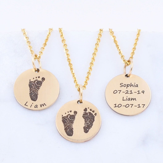 Footprint Necklace - Custom Engraving