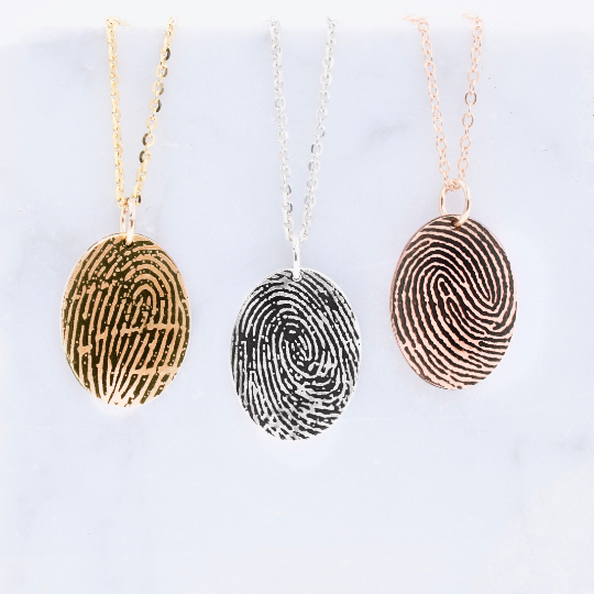 Fingerprint Handwriting Necklace - Custom Engraving