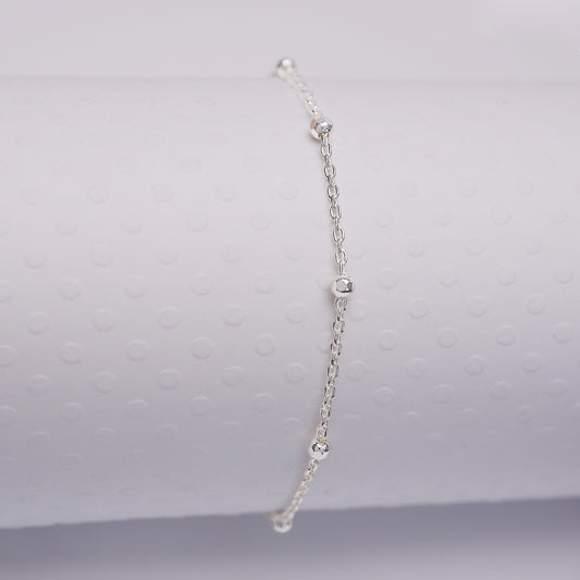 Dainty Cable Satellite - Anklet - ANK14