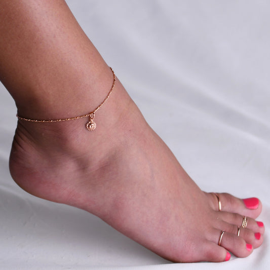 Sun Charm on Heishe - Anklet - ANK07