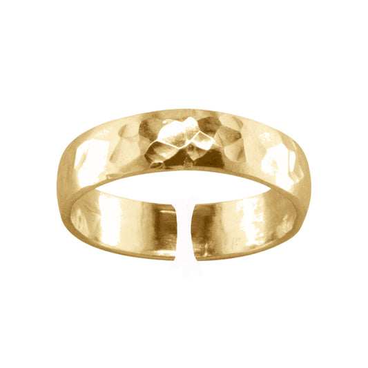Bold Hammered - Adjustable Toe Ring - TRA03-H