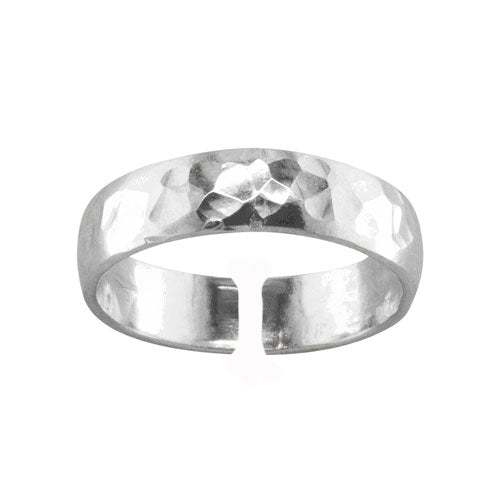 Bold Hammered - Adjustable Toe Ring - TRA03-H