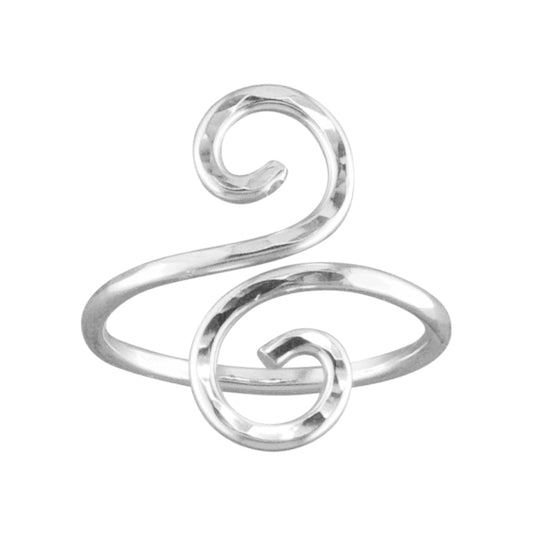 Hammered Swirl - Adjustable Toe Ring - TRA32-H