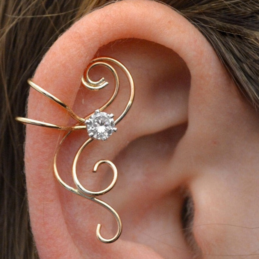 Swirling CZ - Cartilage Ear Cuff - EC807