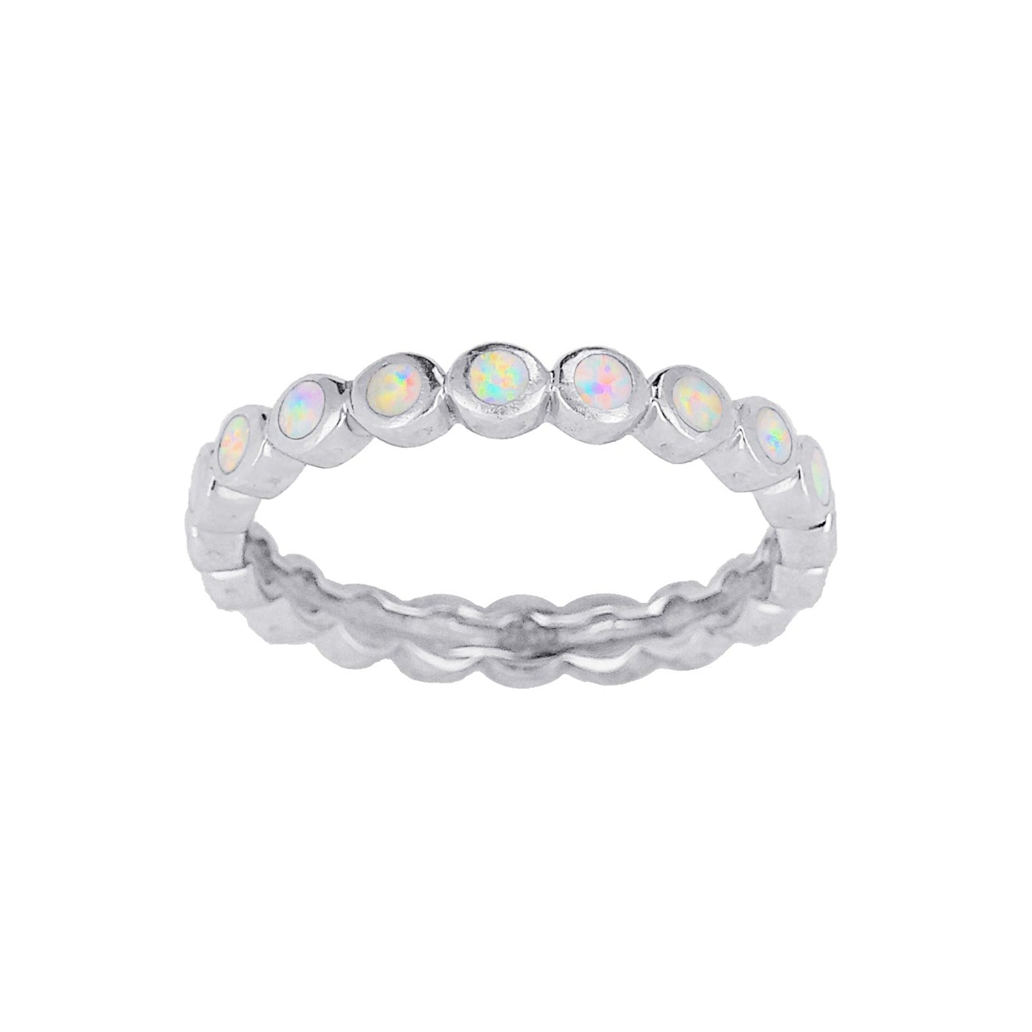 White Opal Dots - Toe Ring - TR71-W