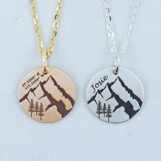 Mountain Range Necklace - Custom Engraving