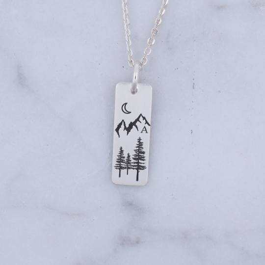 Mountain Range Necklace - Custom Engraving