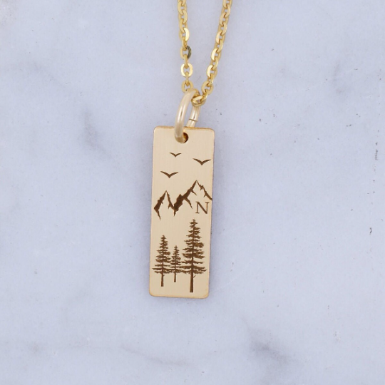 Mountain Range Necklace - Custom Engraving