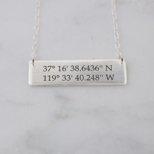 Coordinates Necklace - Custom Engraving