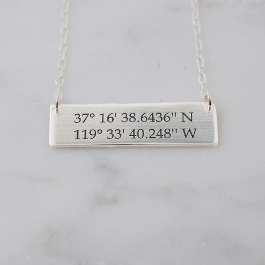 Coordinates Necklace - Custom Engraving
