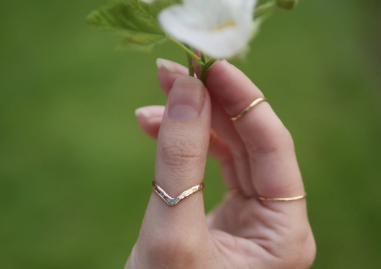 Hammered V - Thumb Ring - TH14-H