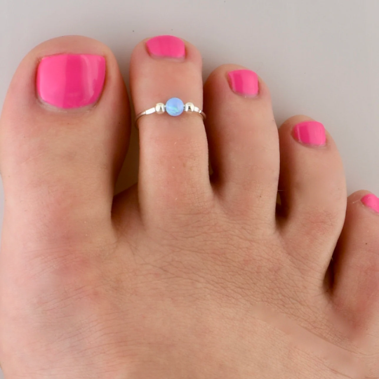 Opal Bead - Adjustable Toe Ring - TRA82