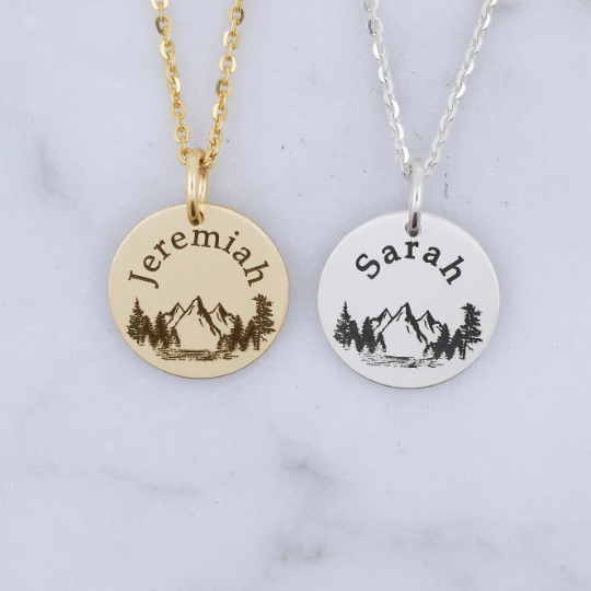 Mountain Range Necklace - Custom Engraving