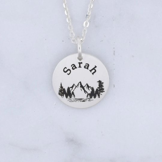 Mountain Range Necklace - Custom Engraving