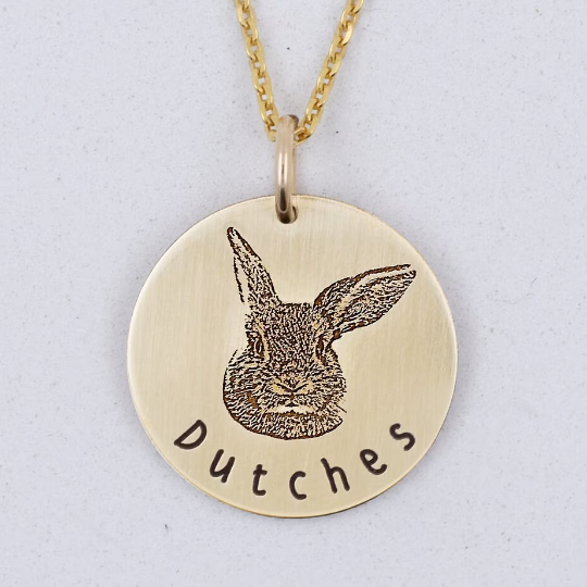 Pet Portrait Necklace - Custom Engraving