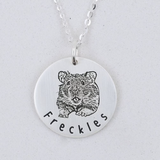 Pet Portrait Necklace - Custom Engraving