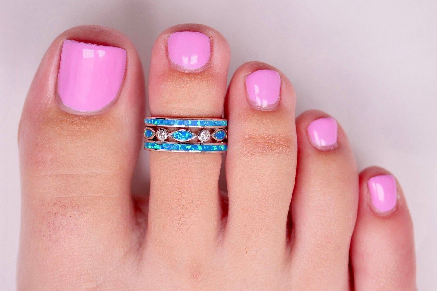 Marquise Blue Opal - Toe Ring Stack - TR64-B/TR68-B