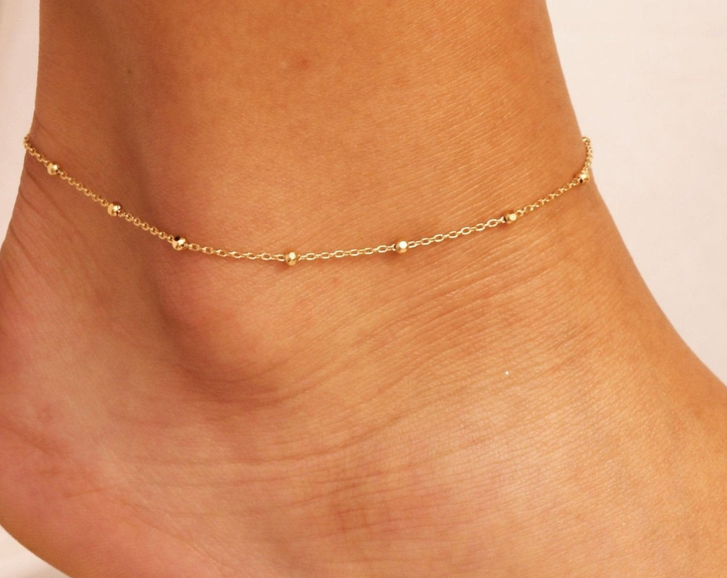 Dainty Cable Satellite - Anklet - ANK14