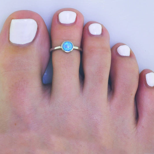7mm Opal - Adjustable Toe Ring - TRA77-B