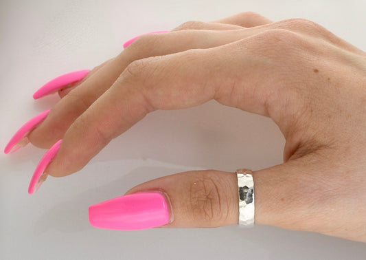 Bold Hammered - Thumb Ring - TH03-H