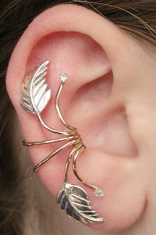 Leaf with CZ - Ear Spray - ES