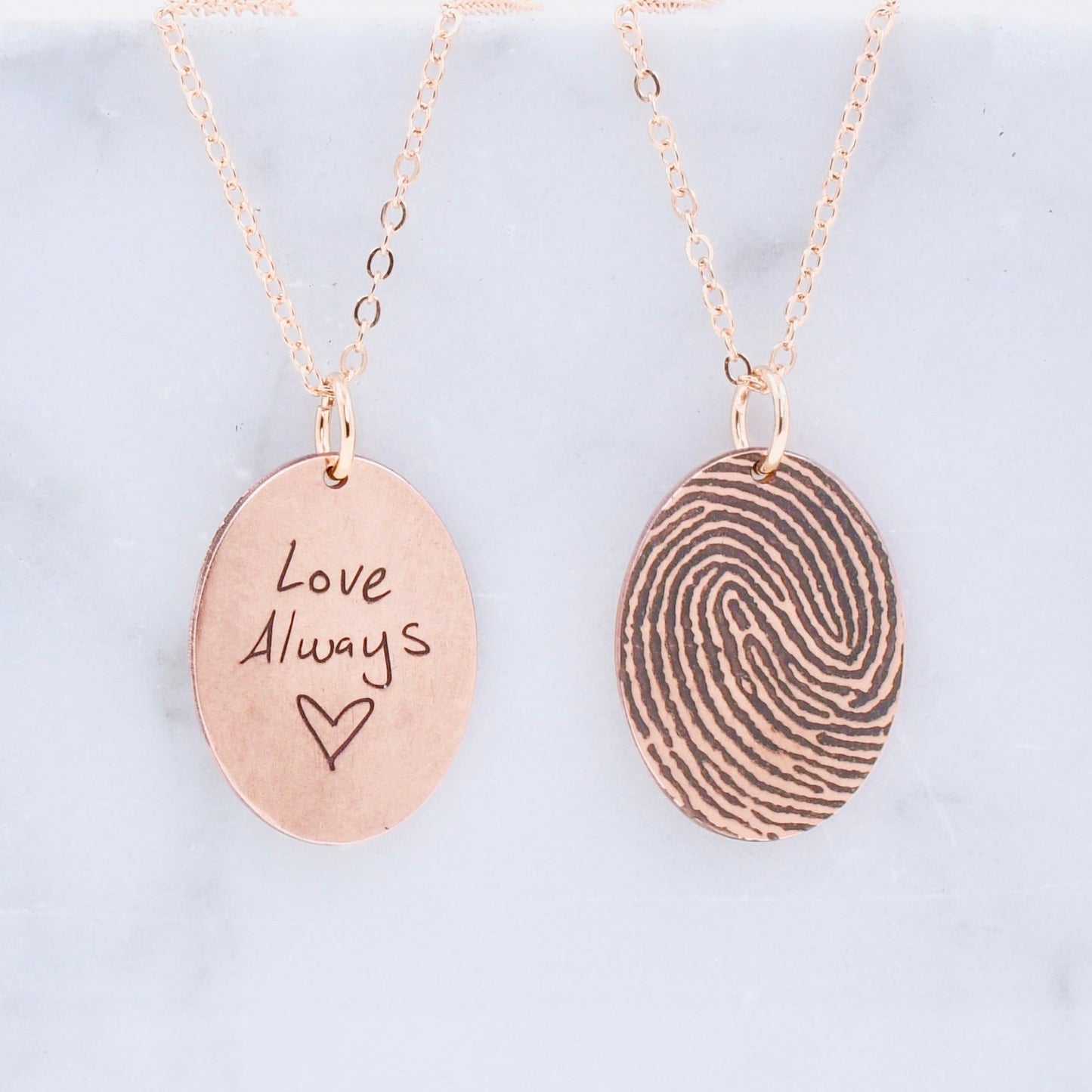 Fingerprint Handwriting Necklace - Custom Engraving