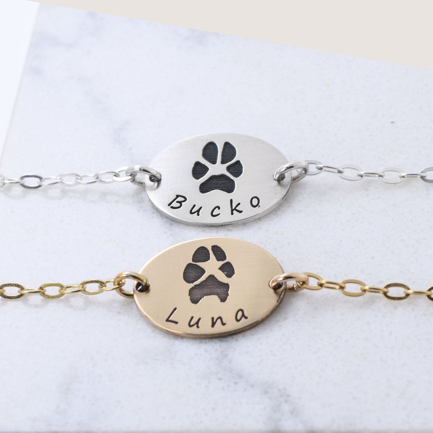 Pet Paw Print Anklet - Custom Engraving