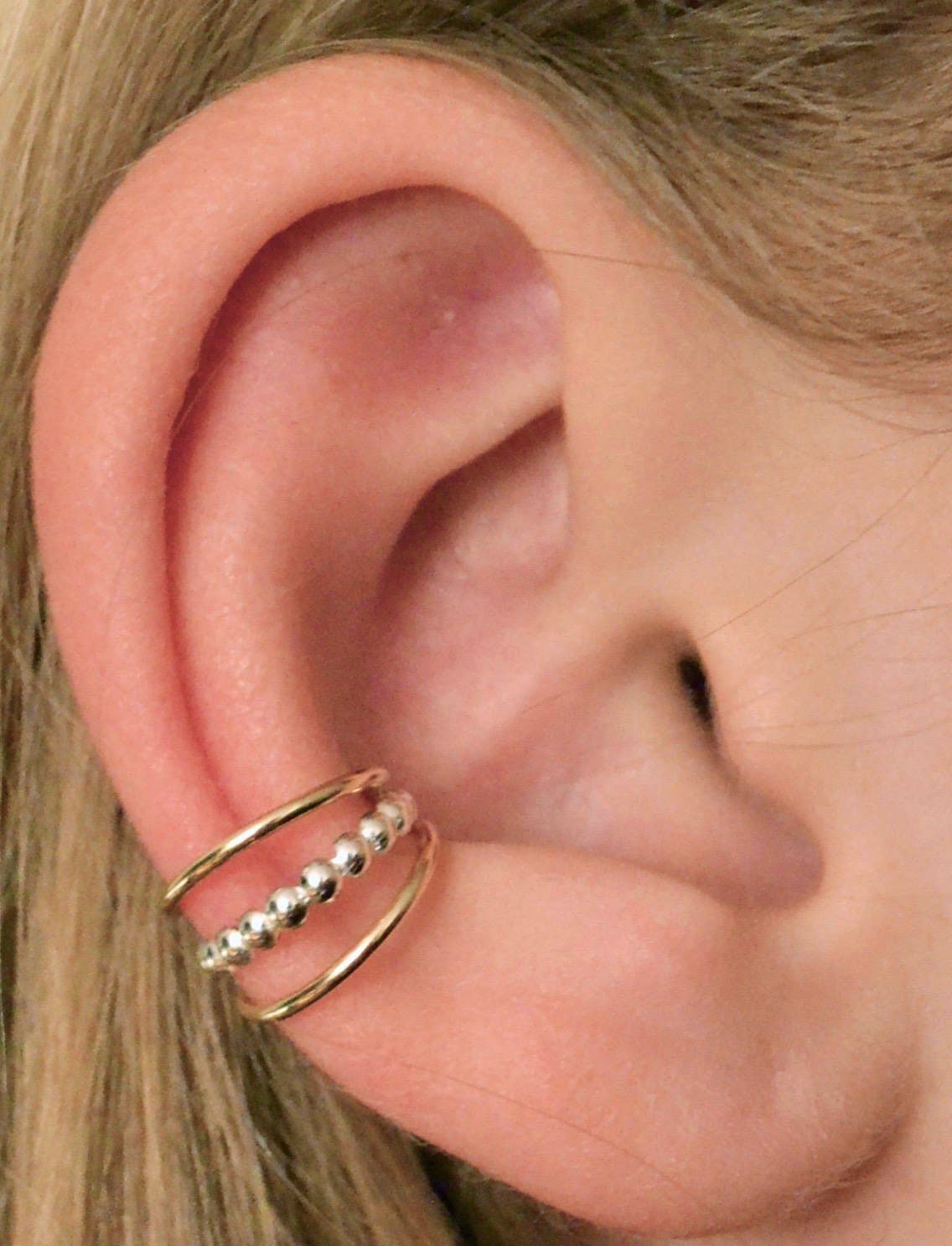 Triple with Bead - Ear Cuff - EC317