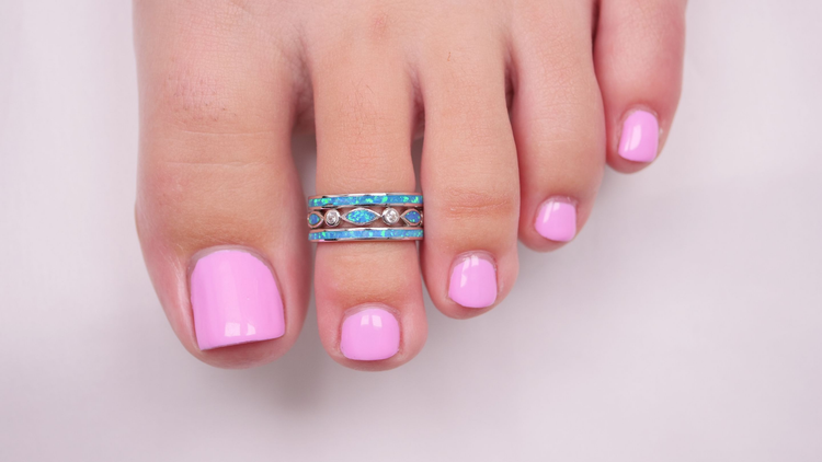 Opal Toe Rings