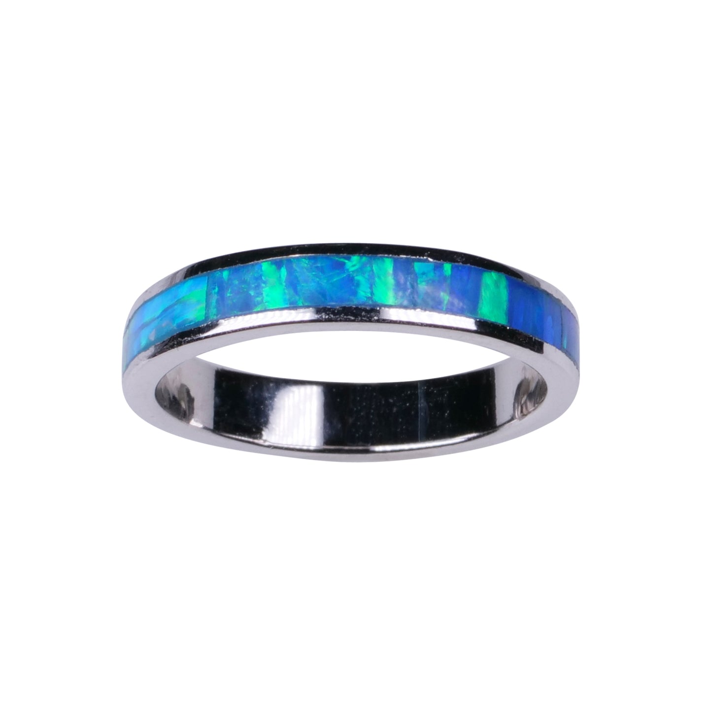 4mm Channel Blue Opal - Thumb Ring - TH69-B