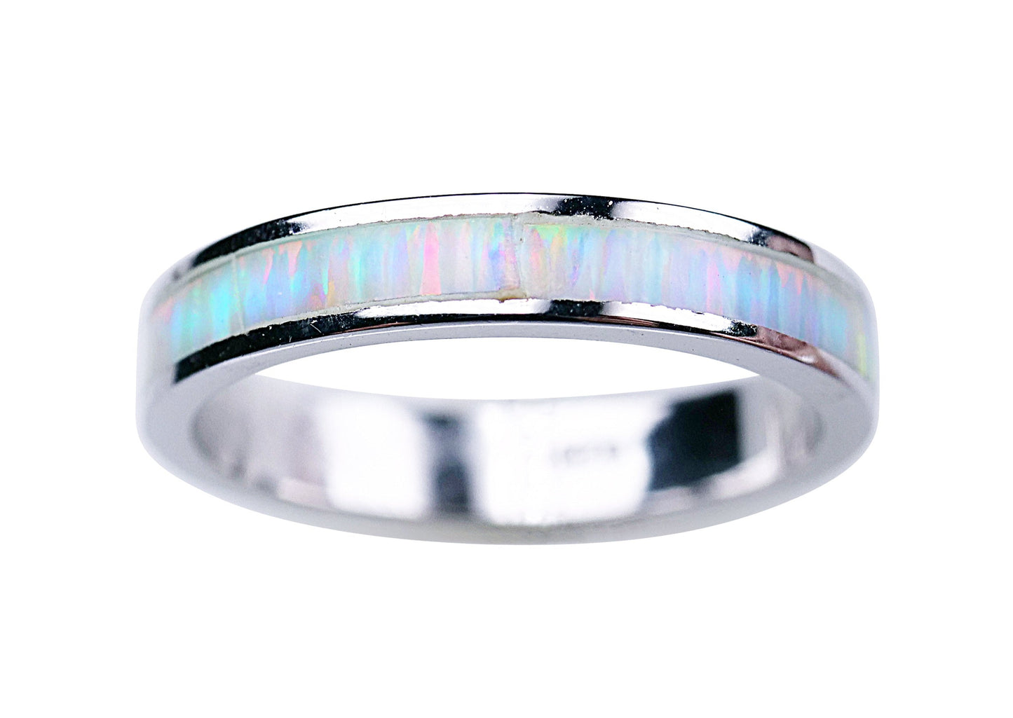 4mm Channel White Opal - Thumb Ring - TH69-W