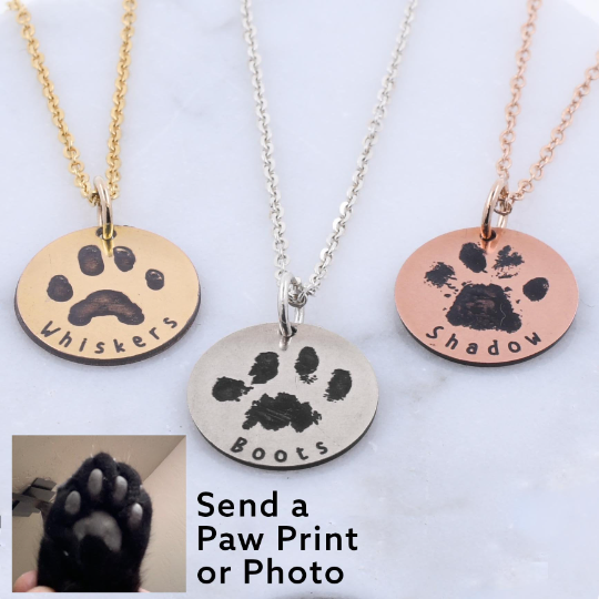 Paw Print Pet Necklace - FurSounds Custom Paw Necklace!