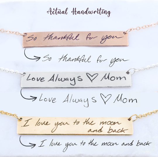 Handwriting Necklace Custom Engraving Chapman Jewelry