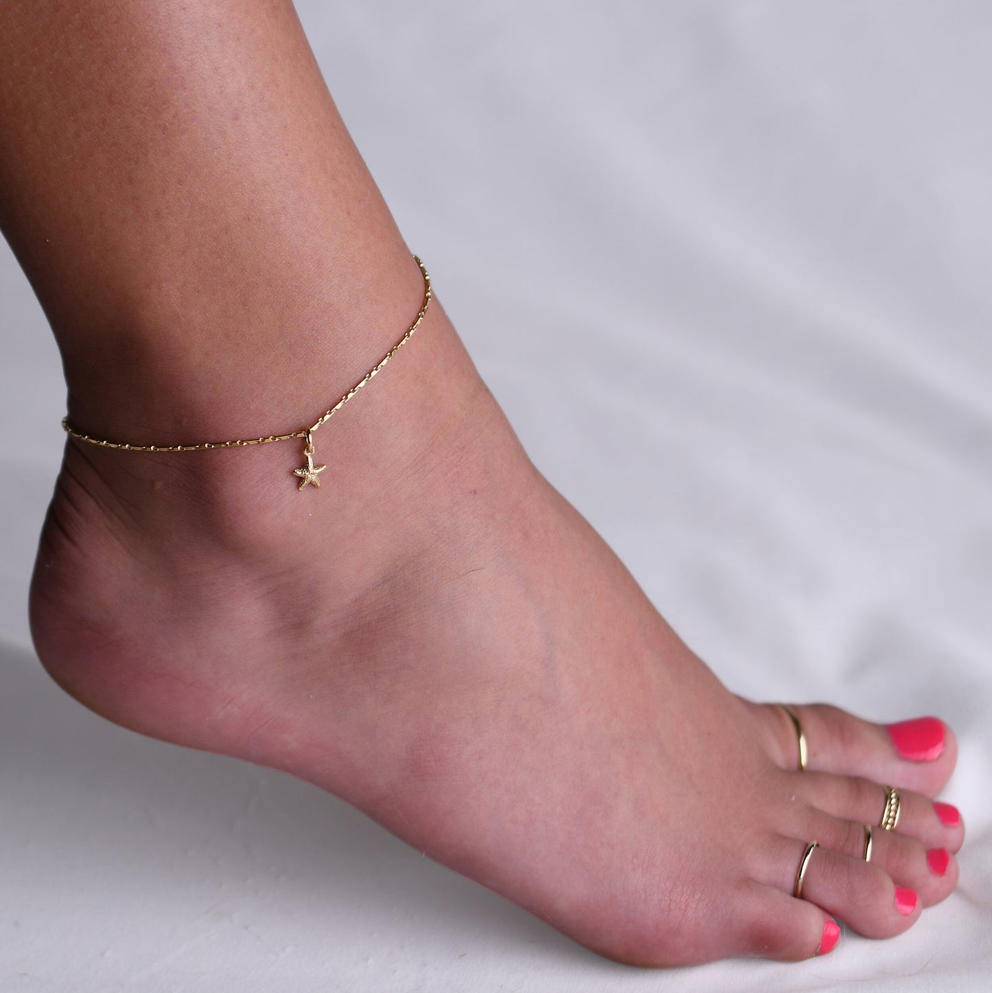 Starfish Charm on Heishe - Anklet - ANK07