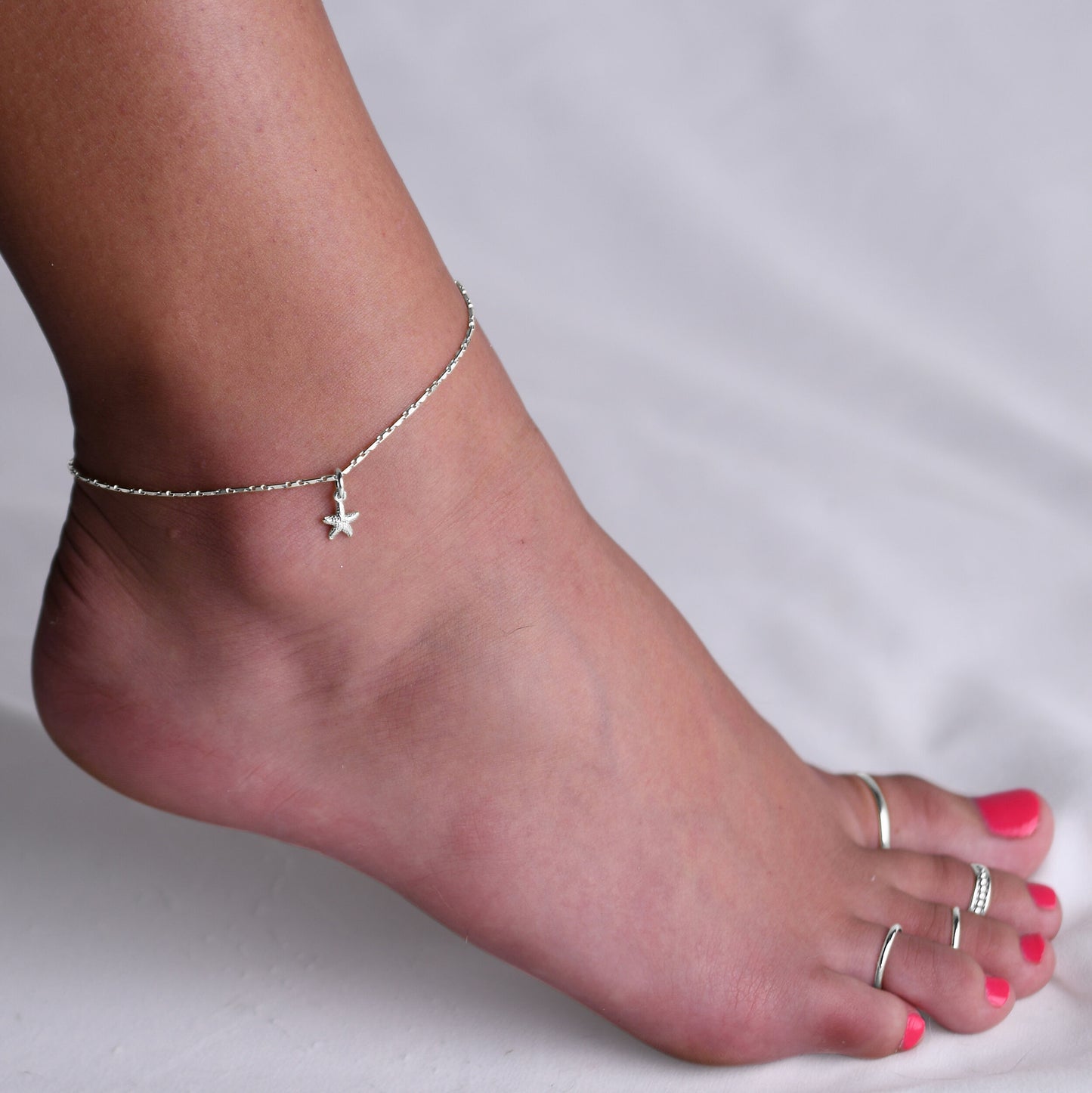 Starfish Charm on Heishe - Anklet - ANK07