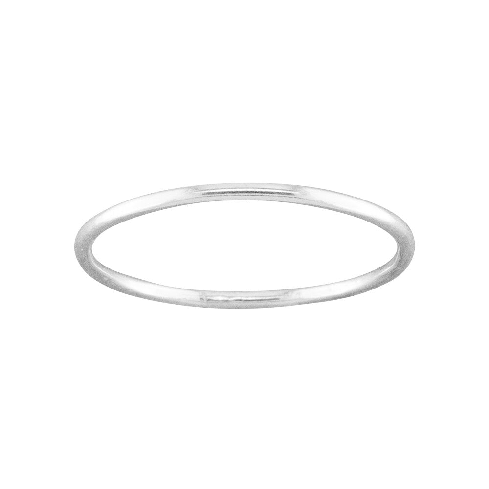 1mm Sterling Silver Rounded Thin Ring