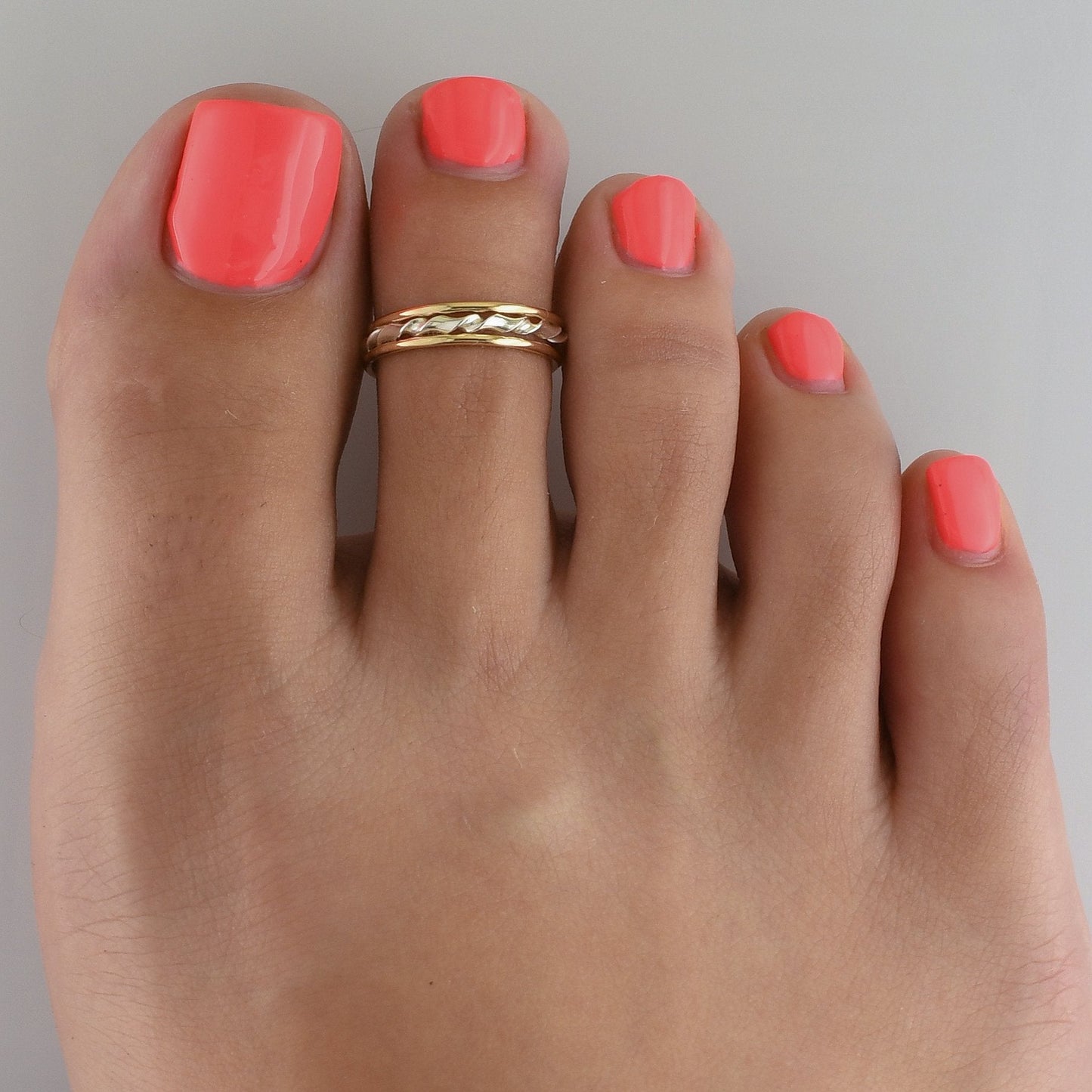 Triple with Twist - Toe Ring - TR22