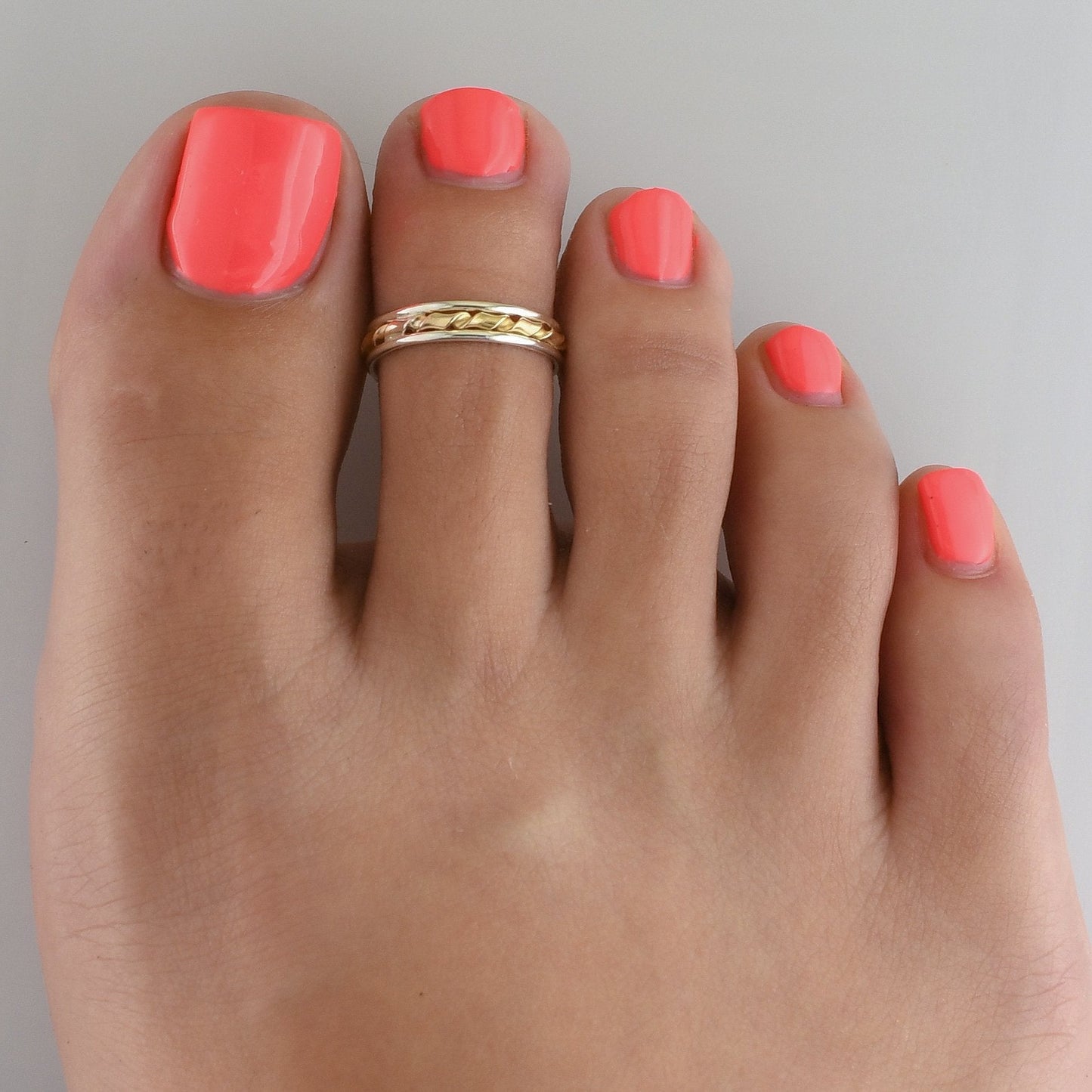 Triple with Twist - Toe Ring - TR22