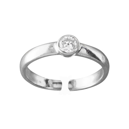 CZ Solitaire - Adjustable Toe Ring - TRA40